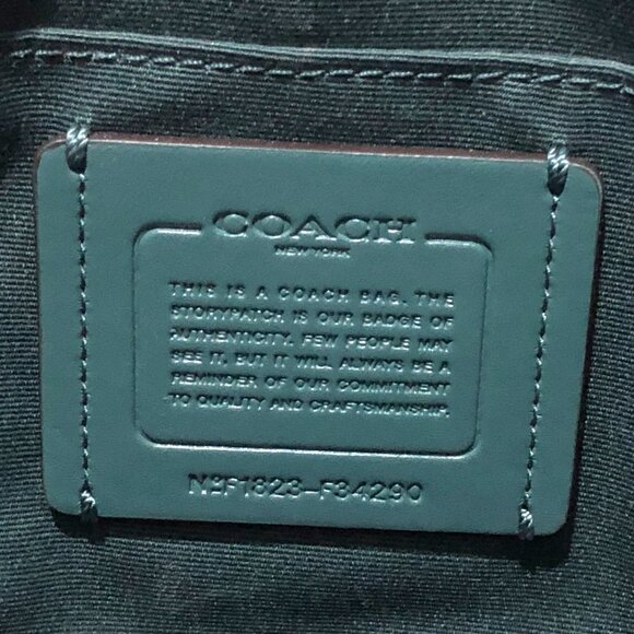 Coach Mini Sierra Satchel Signature Canvas Brown Turquoise Crossbody Bag F34290 - Picture 15 of 16